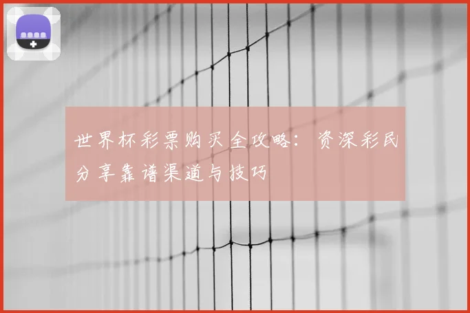 世界杯彩票购买全攻略：资深彩民分享靠谱渠道与技巧
